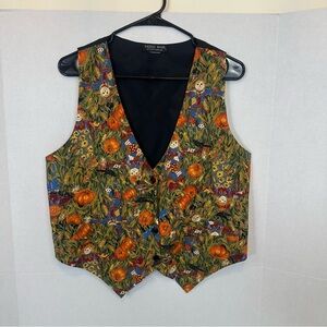 Vintage Saddle River Halloween Fall Scarecrow Vest Button Down Women Size Medium